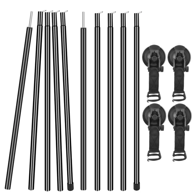 2Pc 195 Cm Napellenző Pólusok Szilárdság Alumínium Sátor Pólus És 4 Pc Erős Szívó Csésze Horgony Kültéri Lombkorona Árnyékolás - Image 2