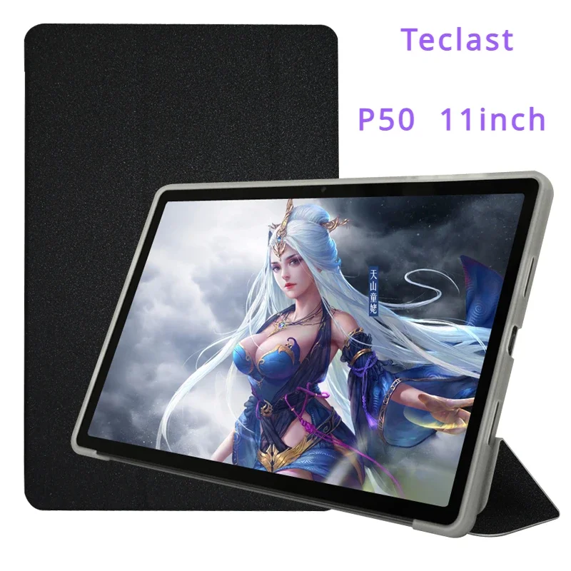 Tri-Folding Stand Funda For Teclast P50 P50S Case Smart Auto Sleep/Wake-up 11" Tablet PC Folio Cover with Soft TPU Back Shell