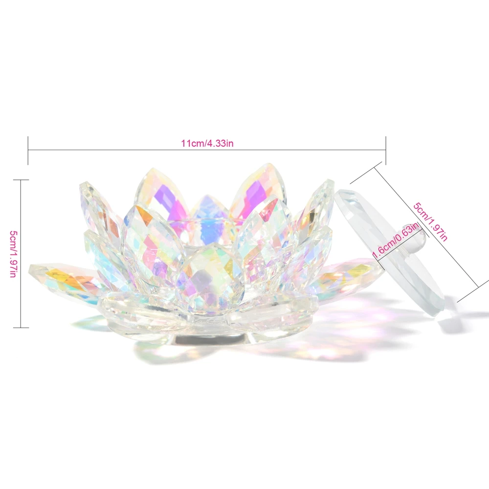 Nail Dappen Dish with Lid for Acrylic Nails Lotus Crystal Glass Nail Monomer Liquid Acrylic Powder Holder Nail Cup Jar Container 5
