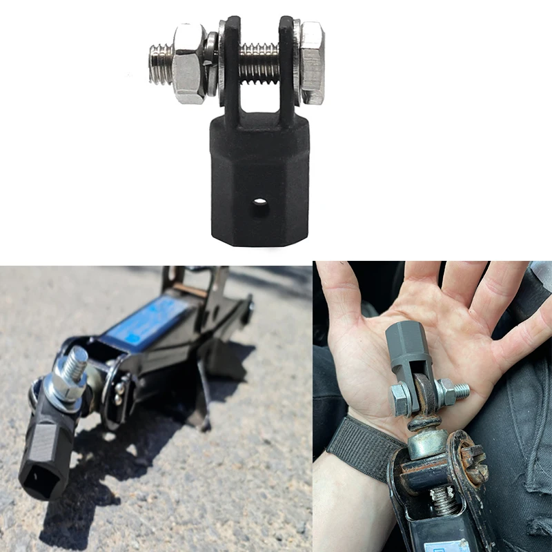 12InchChromeVanadiumSteelCarScissorJackDrillAdapterScissor