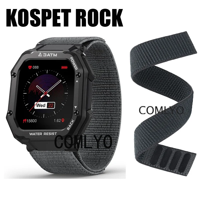 

NEW For KOSPET ROCK Strap Nylon Watch Band Hook&Look Soft Belt Watchband