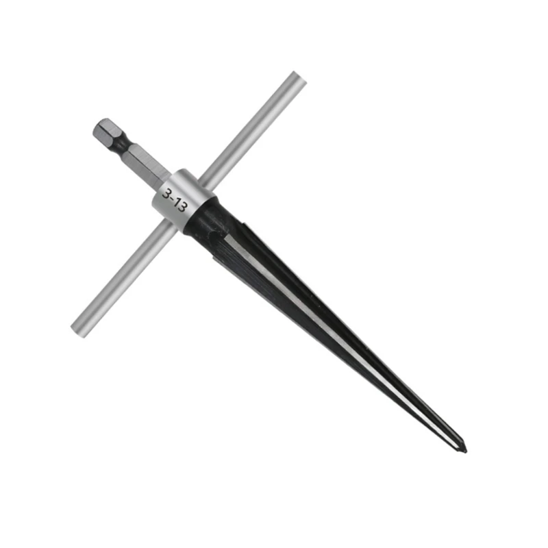 T-Handle Taper Reamer T Handle Detachable Tapered Reamer with 1/4Inch Shank 3-13mm & 5-16mm Handheld Reaming Tool