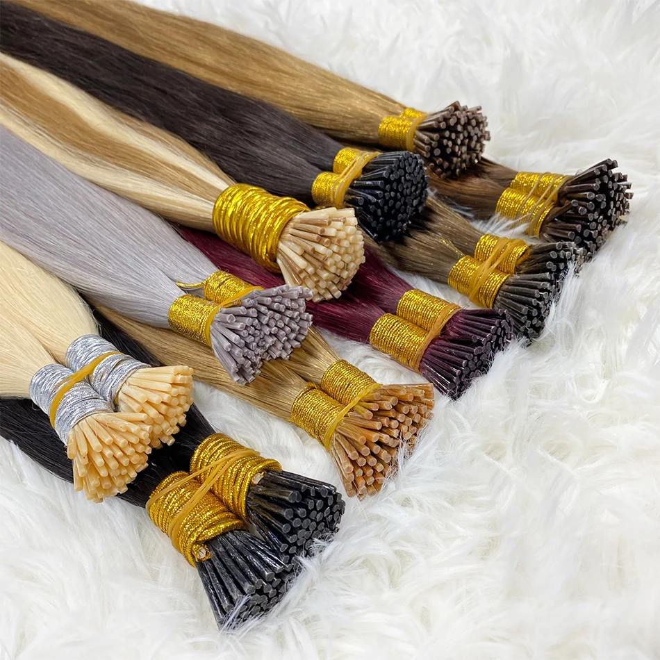 Natural Human Hair Extensions Straight I Tip Keratin Capsule 50pcs 16-30&ldquo; Virgin