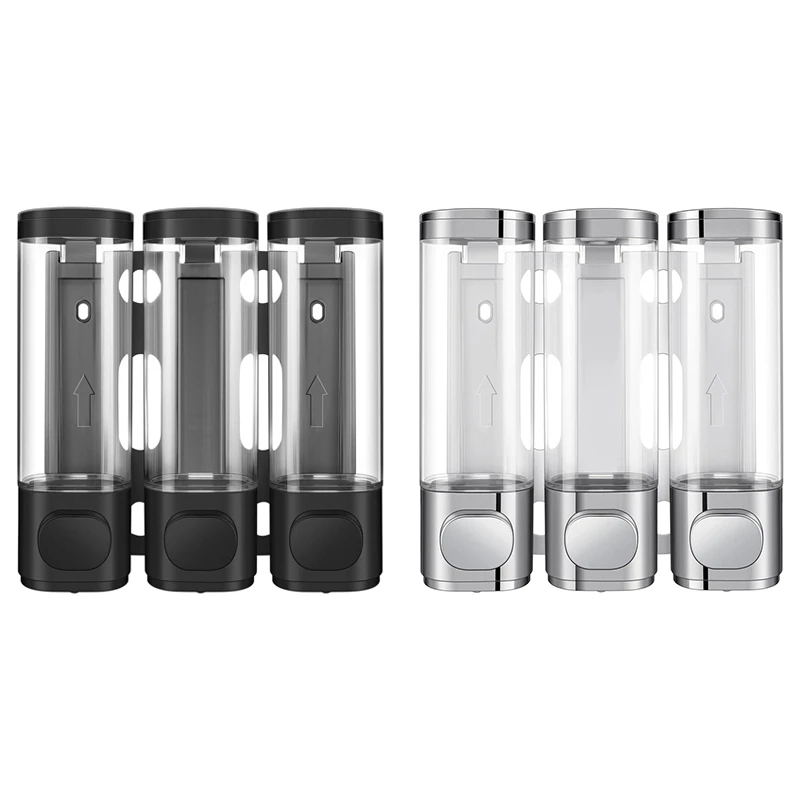 

3-In-1 Room Wall Mounted Bathroom Shower Pump Dispenser And Organizer - Can Be Used For Shampoo,Conditioner Reusable A