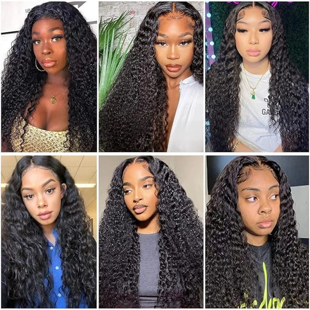 BAFU Brazilian Water Wave Human Hair Bundles With Closure 3 Bundles With 4X4 Lace Closure Natural Color For Black Women