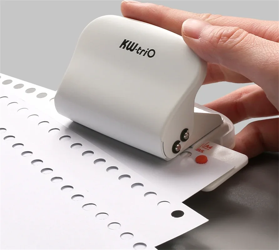 6Hole Paper Punch Handheld Metal Hole Puncher Capacity 6mm for A4 A5 B5 for Notebook Scrapbook