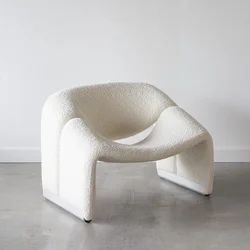 Nordic Leisure Home Single Person Sofa Light Luxury Lamb Plush Sofa Living Room Balcony Simple and Creative Lazy Sofa Chair