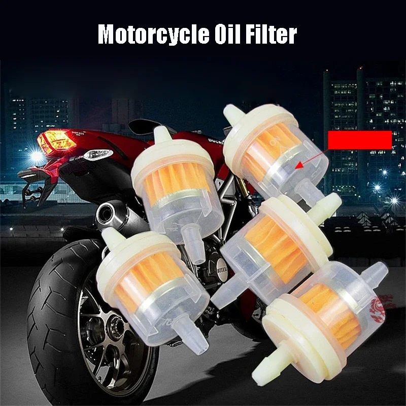 10pcs/Lot Motorcycle Oil Filter Inline Gas Fuel Filter for Motorcycle Scooter Gasoline Filters Tool Motorcycle Parts