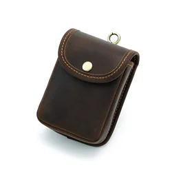 Vintage Genuine Leather Waist Bag and Card Holder - Mini Wallet and Key Organizer with Change Purse (Coffee color)