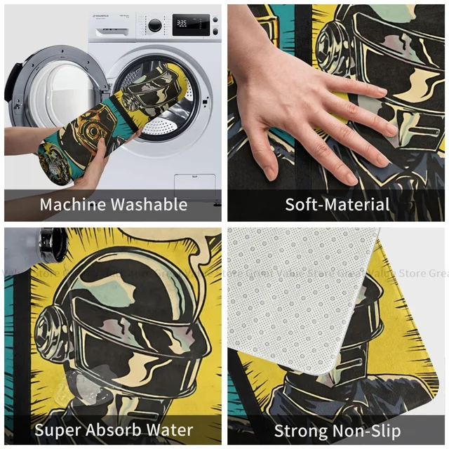 Daft Punk Rock Zenekar Fürdőszoba Szőnyeg Ember Az Ajtó Nappali Erkély Otthoni Dekoráció - Image 3