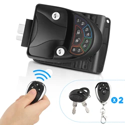 Loquet de poignée de porte d'entrée sans clé, 20m, avec clavier et Fob, télécommande sans fil pour remorque, caravane, camion, camping car 