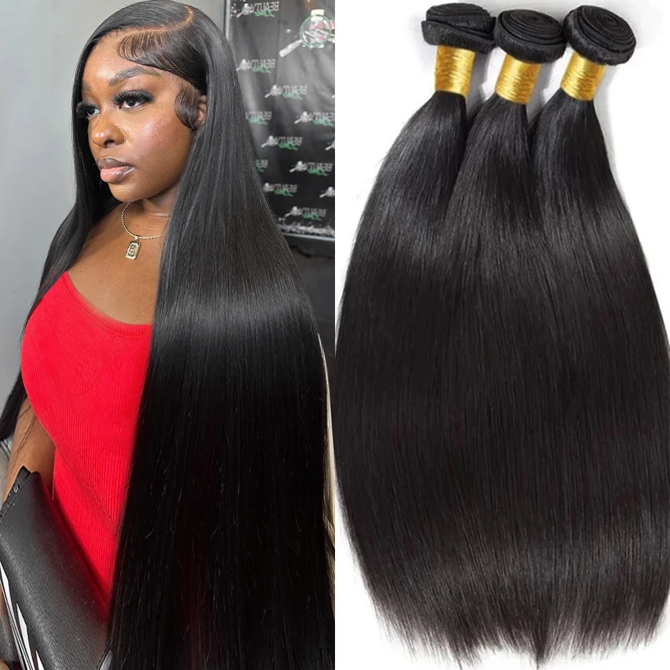 Human hair extensions Le Mythe 30 32 34 inch bone straight Brazilian human hair 3 bundles raw virgin Remy Indian Doule Drawn Natura