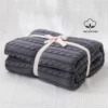 Battilo Cotton Knitted Throw Blanket for Bed Soft&Cozy Sofa Blanket Solid Cable Knit Throws Large Heavyweight Decorative Blanket 1