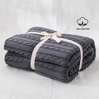 Battilo Cotton Knitted Throw Blanket for Bed Soft&Cozy Sofa Blanket Solid Cable Knit Throws Large Heavyweight Decorative Blanket 1