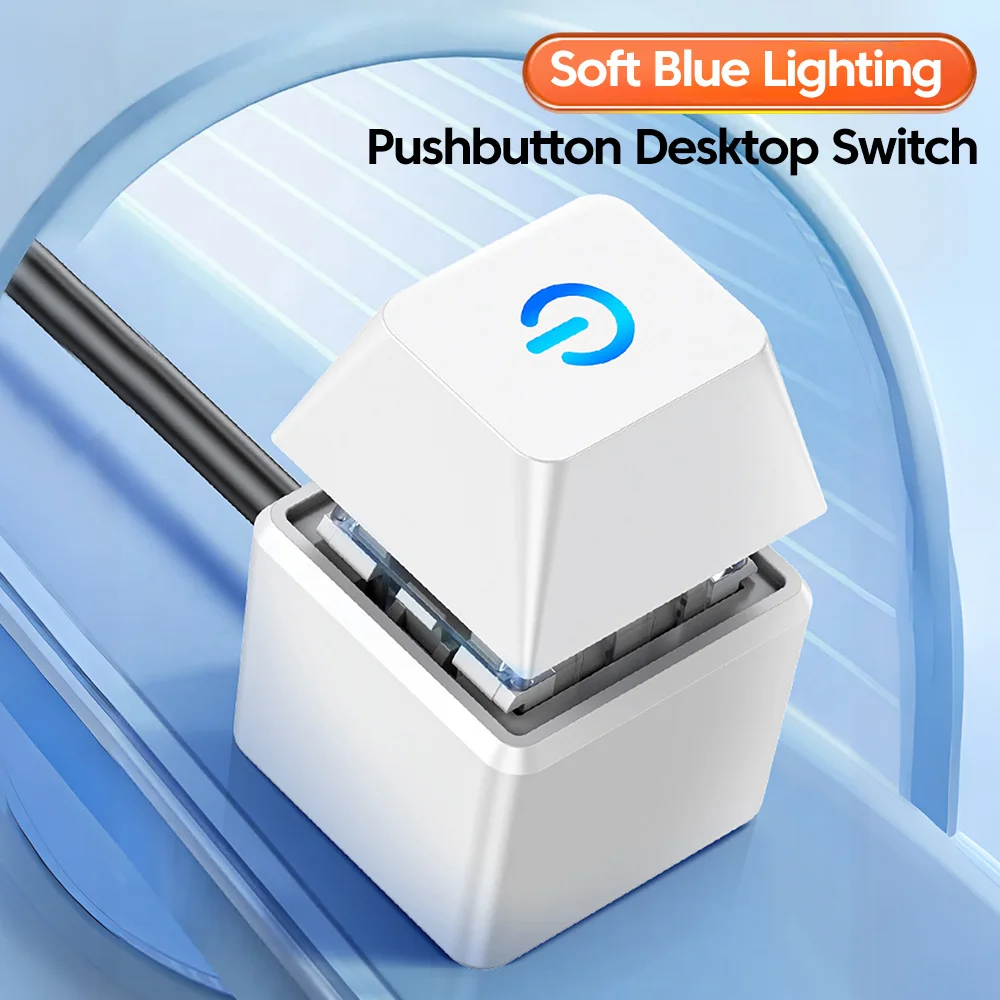 Vibrant LED Desktop Power Switch with 1.8m Extension Cable