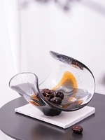 Italian Art Sea Wave Shaped Glass Fruit Plate Living Room Coffee Table Dining Room House Ornaments Storage Bowl Tray 2