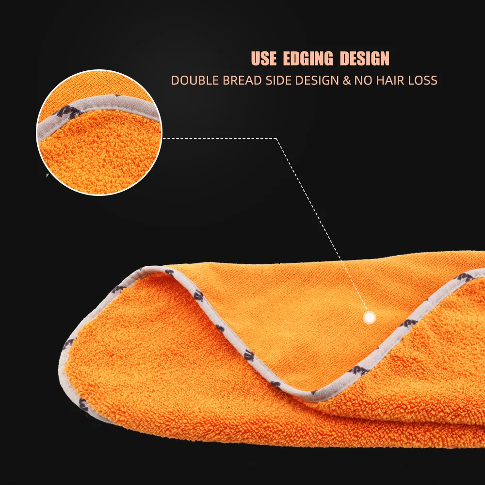 SPTA 광택제 제거 극세사 타올, 회색 가장자리 대형 극세사 타올, 프리미엄 품질 900GSM, 자동차, 가정, 목욕, 유리 청소용