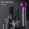 Multifunction Hair Dryer 5 in 1 Hot Air Comb Automatic Curling Rod Straight Hair Comb Hair Dryer Salon Style Tool Fast Dry 2