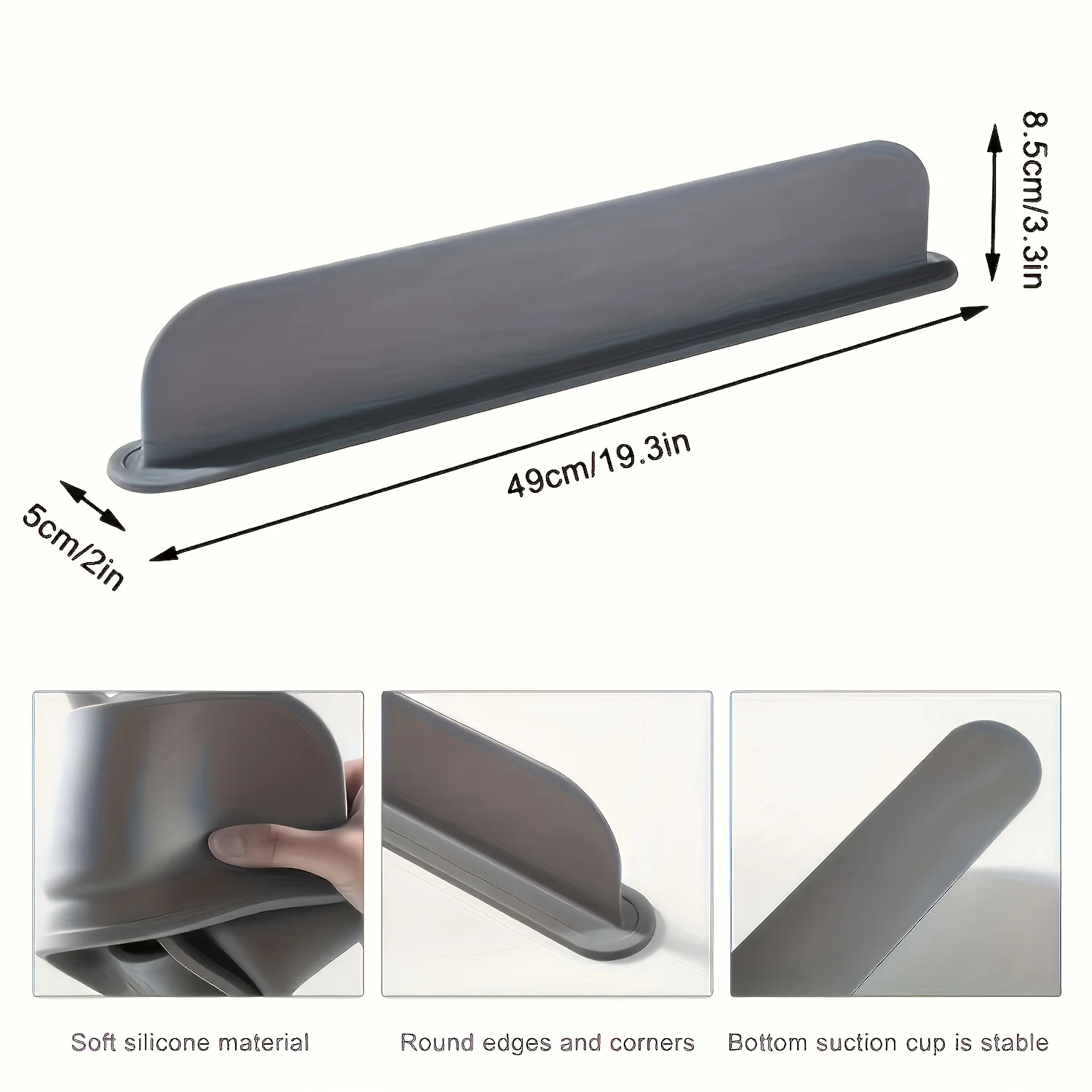 Silicone Sink Splash Guard with Suction Cups Water Barrier for Kitchen Lab Dishwashing Basins sink splash guard