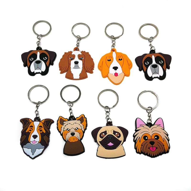 20PCS Cute Animal Keychain Kawaii Dogs Cats Ducks Key Chain for
