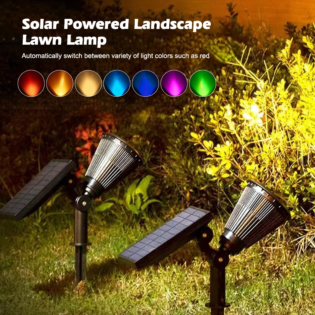 

Внешний 7-светодиодный Ландшафтный фонарь на солнечной батарее, с регулируемой яркостью, внешний водонепроницаемый фонарь IP65 для сада, двора, лужайки