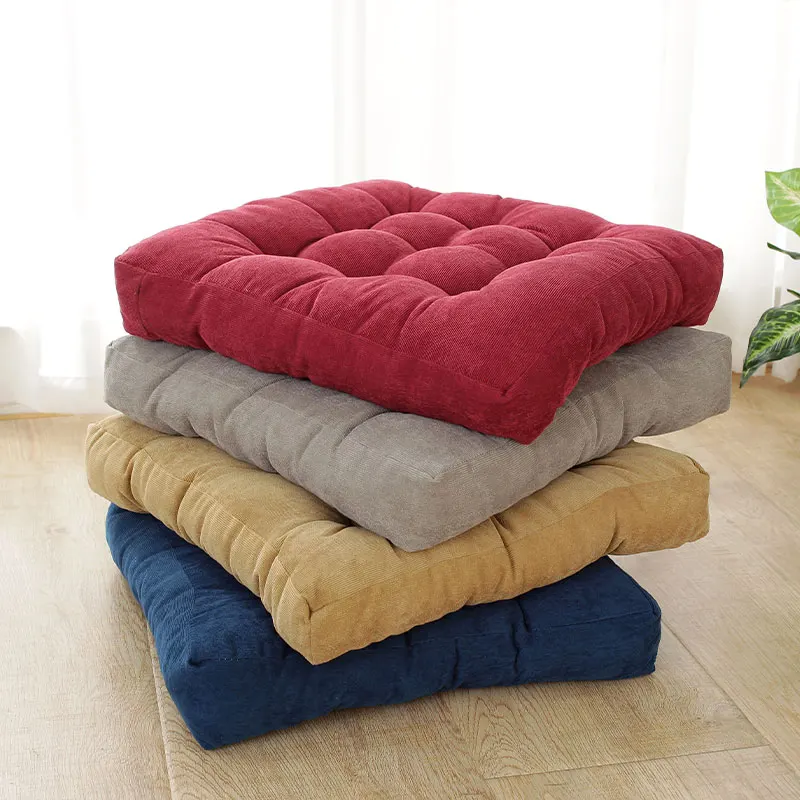 Quality Thickened Seat Cushion Solid Color Corduroy Simple Cotton Seat Cushion Bay Window Mat