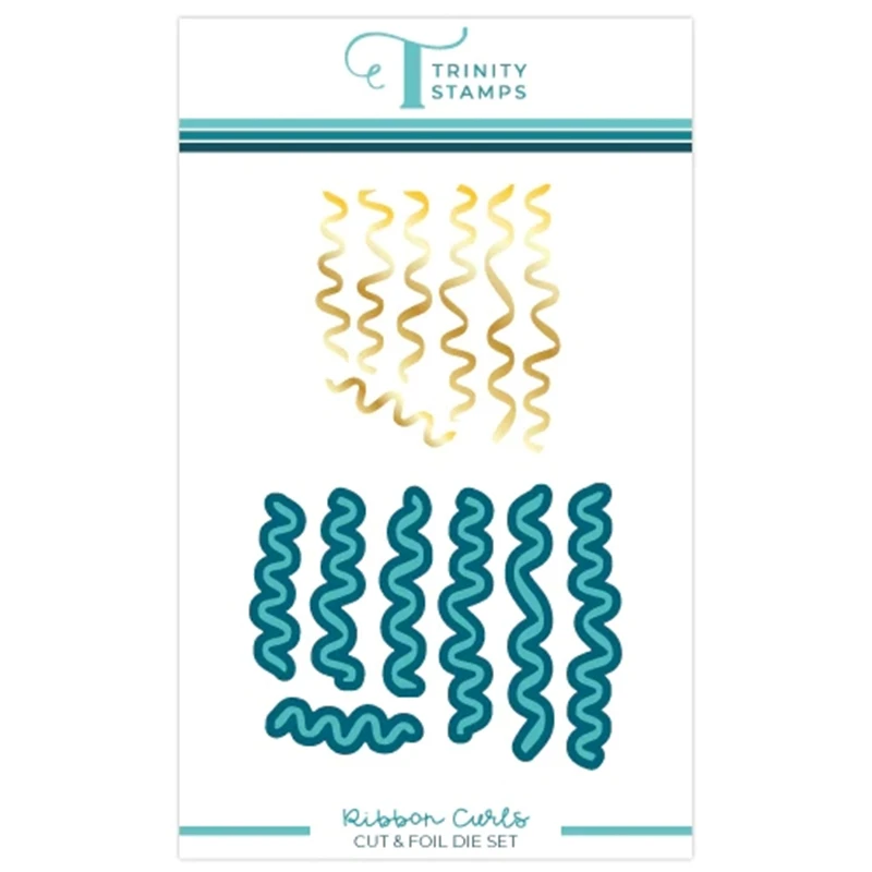 

New 2023 Ribbon Curls Celebrate Hot Foil Plate Metal Cutting Dies Scrapbooking For Paper Making Embossing Frame Card no Stamps
