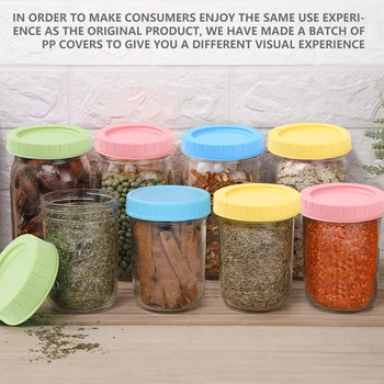 60Pcs Plastic Mason Jar Lids 3