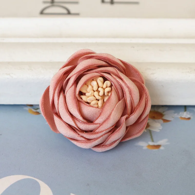 10PCS/Lot Handmade Rose Fabric Artificial Flowers For Hats