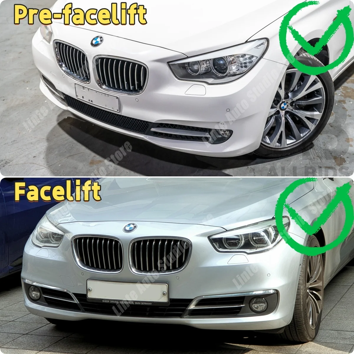 BMW 5 그란 투리스모 F07 GT 2009-2017 520i 520d 530i 530d 535i 535d 550i 바디킷 튜닝용 ABS 프론트 범퍼 립 스포일러 스플리터