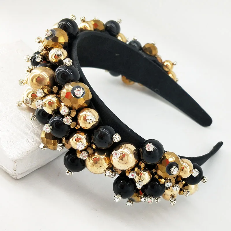 

Luxury Jewelry Beaded Headband princess crown Rhinestones For Hair Crystal Headband Crown OnThe Head Bridal Hair Accessories