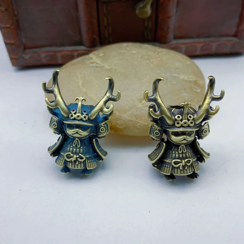 

Japanese Pirate Antlers Samurai Doll Paracord Bead Knife Lanyard Brass Charms EDC DIY Bracelet Accessories for Keychain Pendants