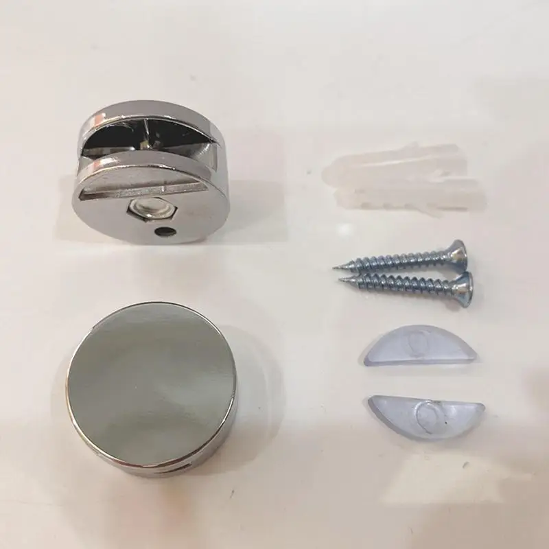 Mirror Holder Clips Bathroom Mirror Hinger Fixed Accessories Glass Zinc Alloy Wall Bracket Clamp Glass Wall Hanging Fixing Kit
