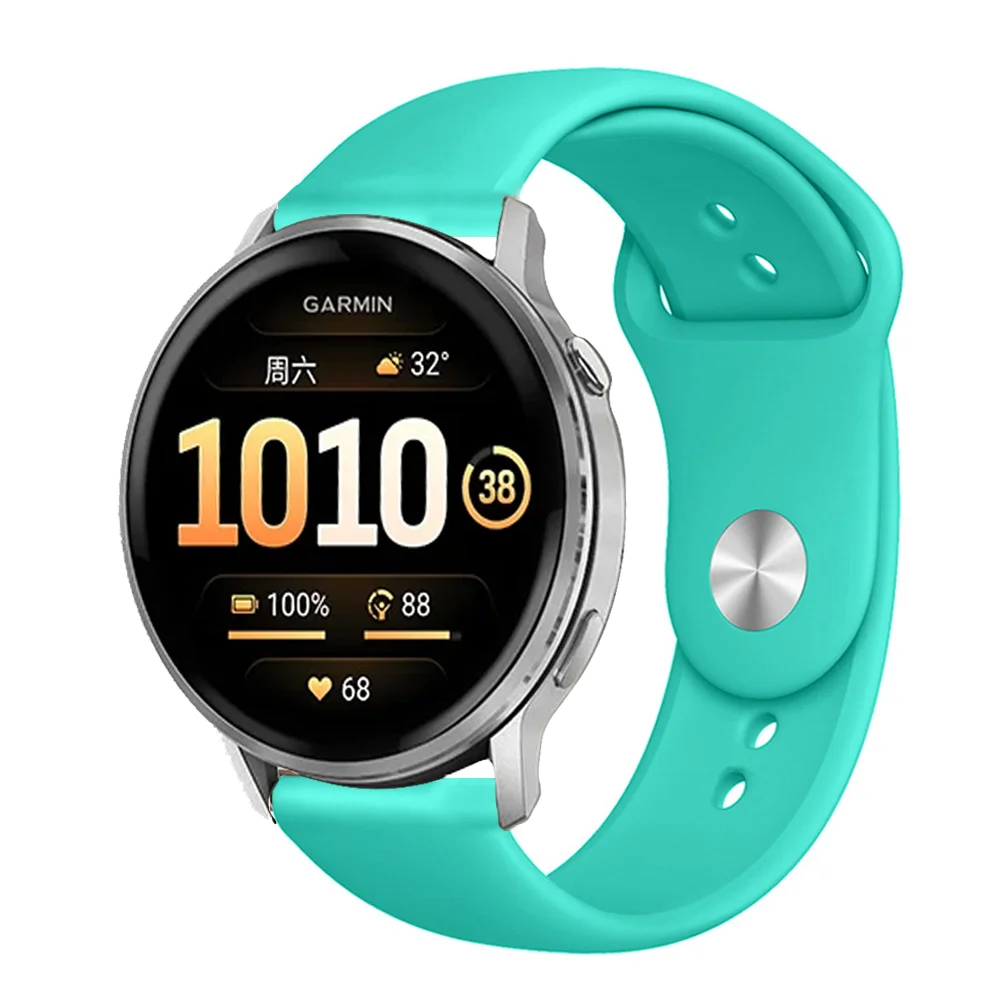 Silicone Sports Strap - Adjustable Fitness Bracelet, 20/22 mm Band