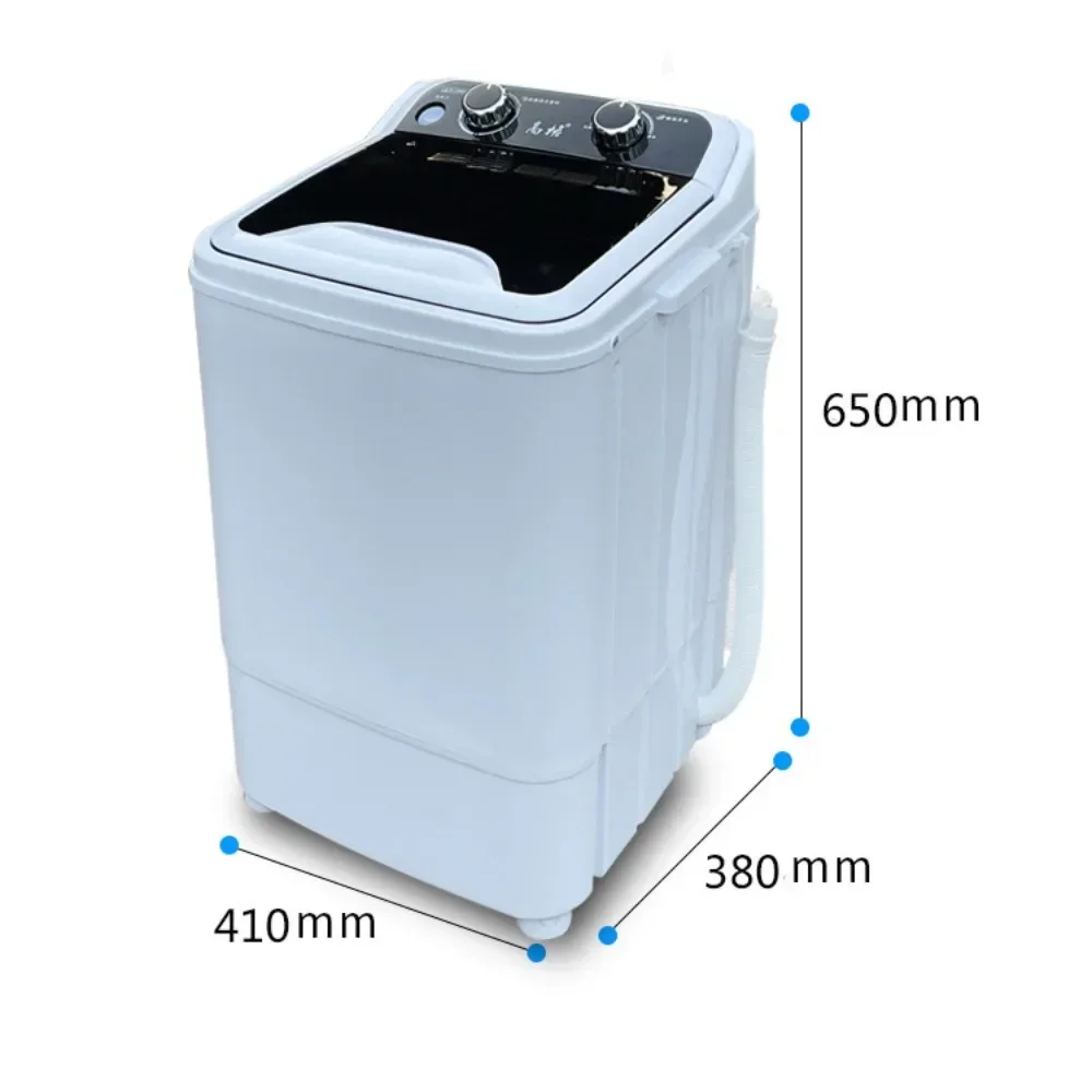 7KG Single Tub Compact Semi-Auto Baby Mini Washing Machine with Stainless Steel Drain Basket & Mechanical Knob Control