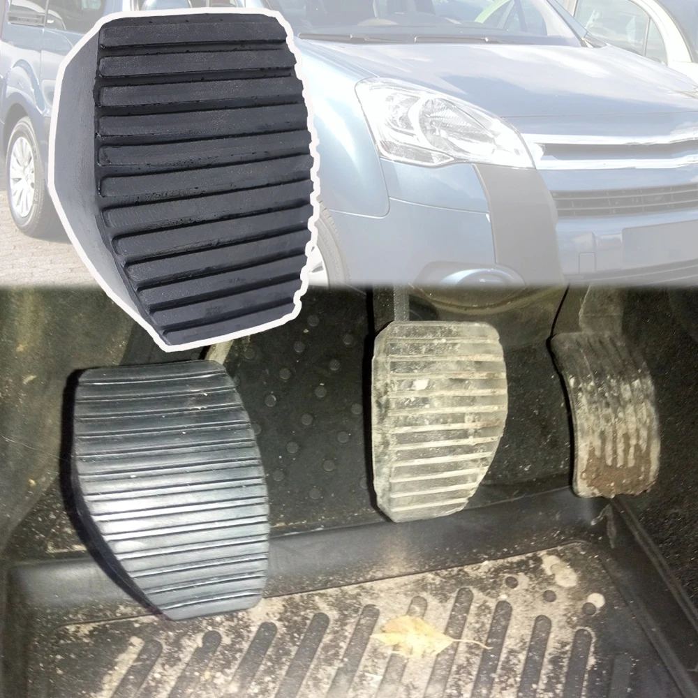 Rubber Brake Clutch Foot Pedal Pad Covers For Citroen Berlingo 2008-2012 Peugeot Partner