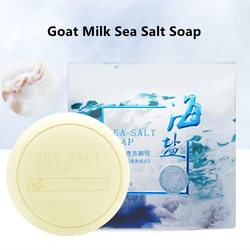 100g Goat Milk Sea Salt Soap Remove Pimple Pores Acne Treatment Moisturizing Cleaner Handmade Facial Care For Travel Wash Base