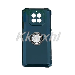 Enhanced Shockproof Phone Case with Back Ring Holder Bracket for Cubot KingKong ES 3 (Ring Case Black)