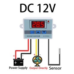 Professional Digital LED Temperature Controller with Thermostat Regulator, 10A Capacity (DC 12V)