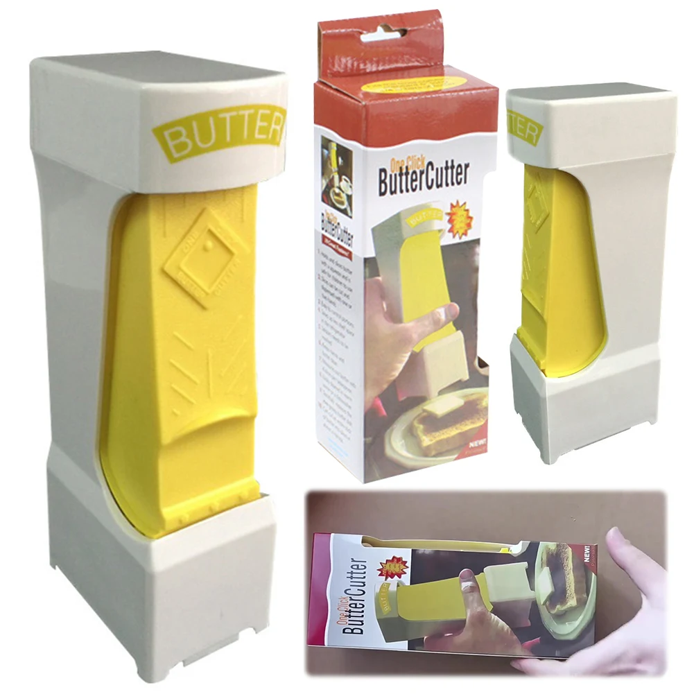 One Click Cheese Splitter with Stainless Steel Blade Butter Slicer Spreader Tool for Cutting Individual Pats & Sticks of Cheese 1