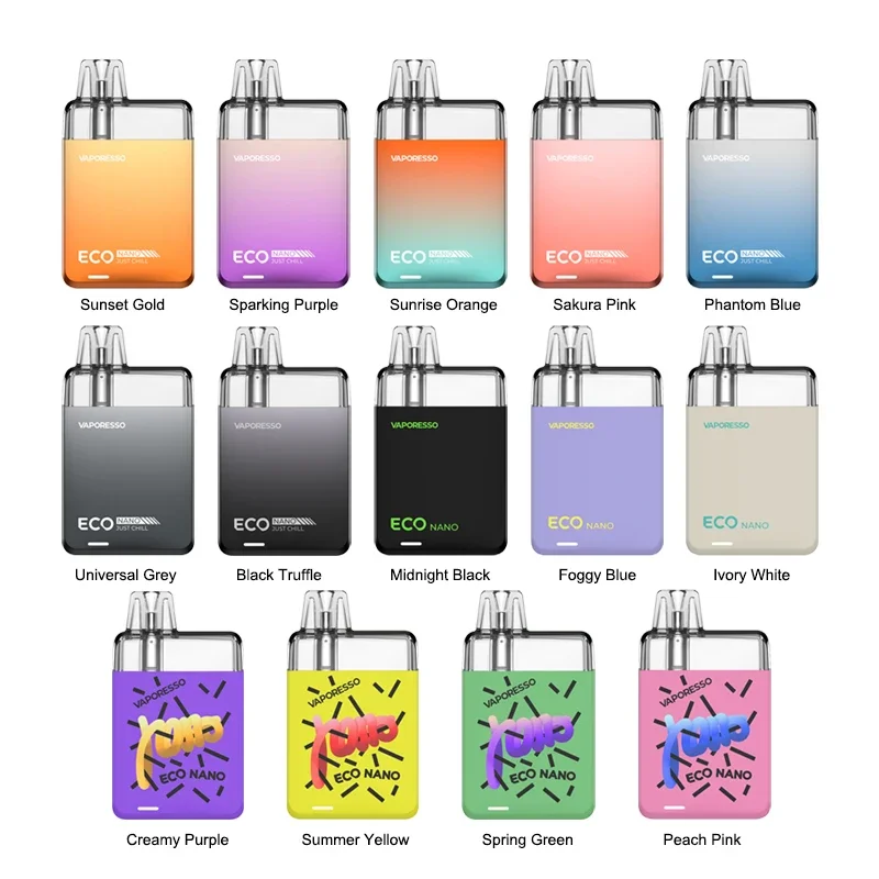Original Vaporesso ECO Nano Pod Kit 1000mAh Battery E Cigarette Vape 6ml Cartridge 0.8ohm OREX Heating MTL Vaporizer pod system