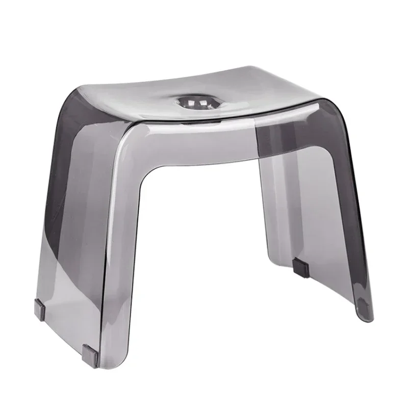 Home Bathroom Stool Furniture Transparent PCTG Plastic Shoe Stools