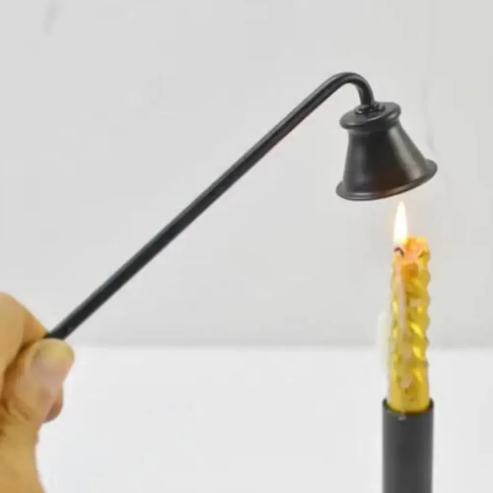 Vintage Bell-shape Candle Snuffer Gold/Black/Silver Metal Fire Extinguisher 18cm Handle Wick Cover SPA Hotel
