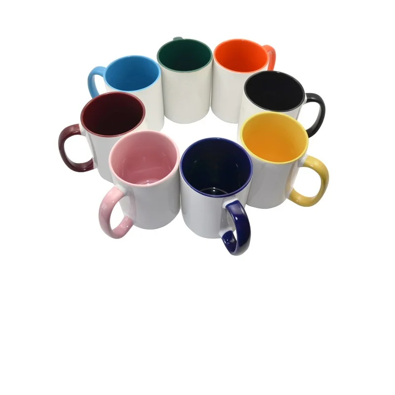 15 oz Sublimation Mugs with Colors inside and Handle, outside