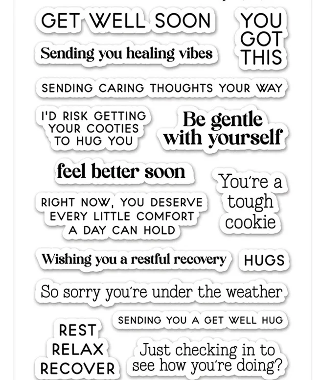News Get Well Soon Stamp Clear Stamps Clear Rubber Stamps For Scrapbooking Transparent Silicone Rubber DIY Photo Album Decor