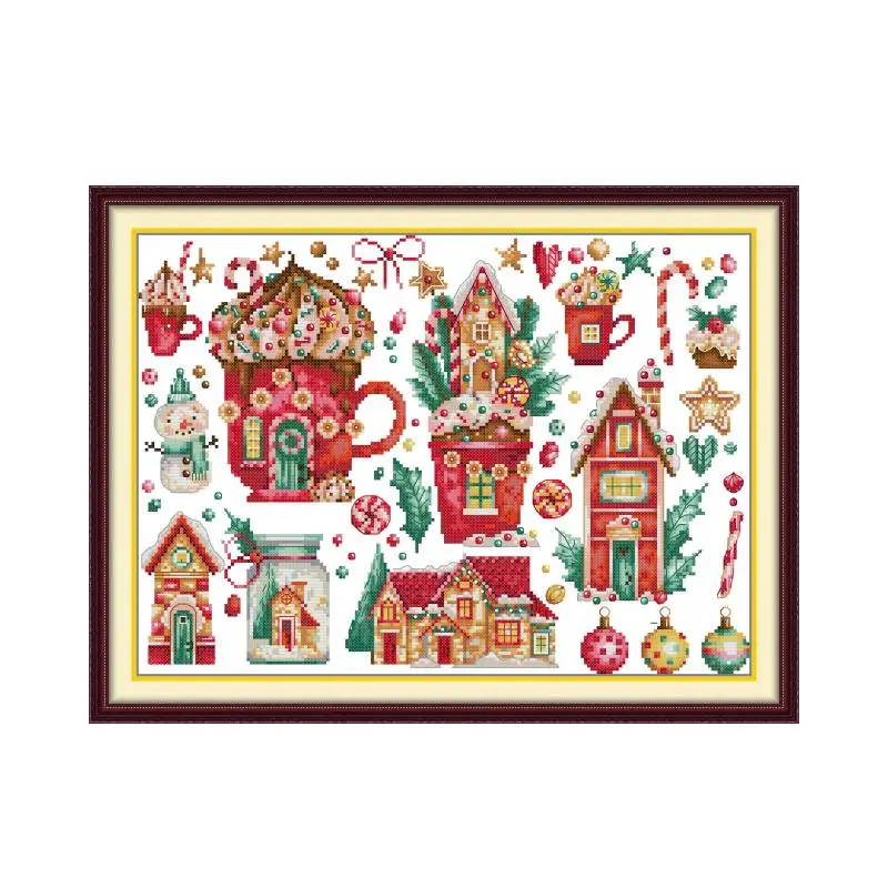 

Набор для вышивки крестиком в честь Рождества 14ct 11ct Печать на холсте Ручная вышивка крестиком вышивка своими руками рукоделие