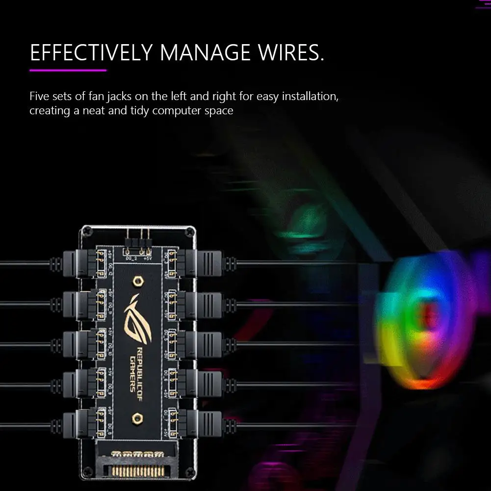 รูปสินค้า สาย ARGB Splitter Hub 1-10 พอร์ต สำหรับคอมพิวเตอร์