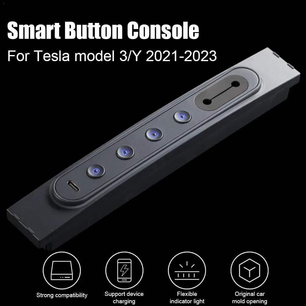 

For Tesla Model Y/3 2021-2023 Center Intelligent Button Console Docking Station Dual USB Shunt Hub Powered Splitter Extension