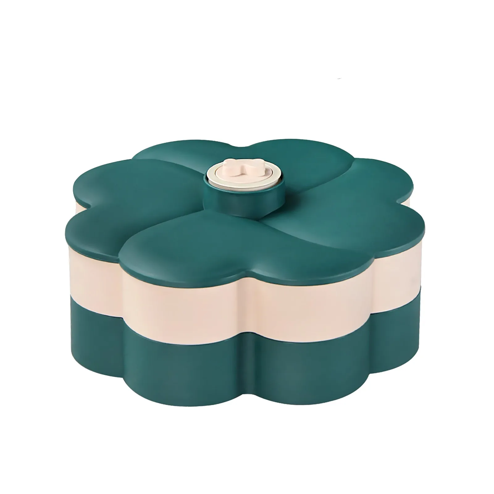 

Double Layer Candy And Dried Fruit Plate Creative Rotating Design Dessert Plate Fruit Snack Storage And Storage Plate for Home