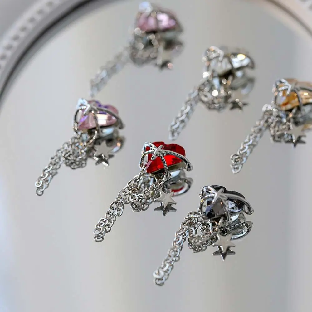 

2Pcs/set Special-shaped Metal Chain Love Heart Nail Rhinestones Art Charm Heart Crystal Gems 3D Nail Art Decoration Supplies